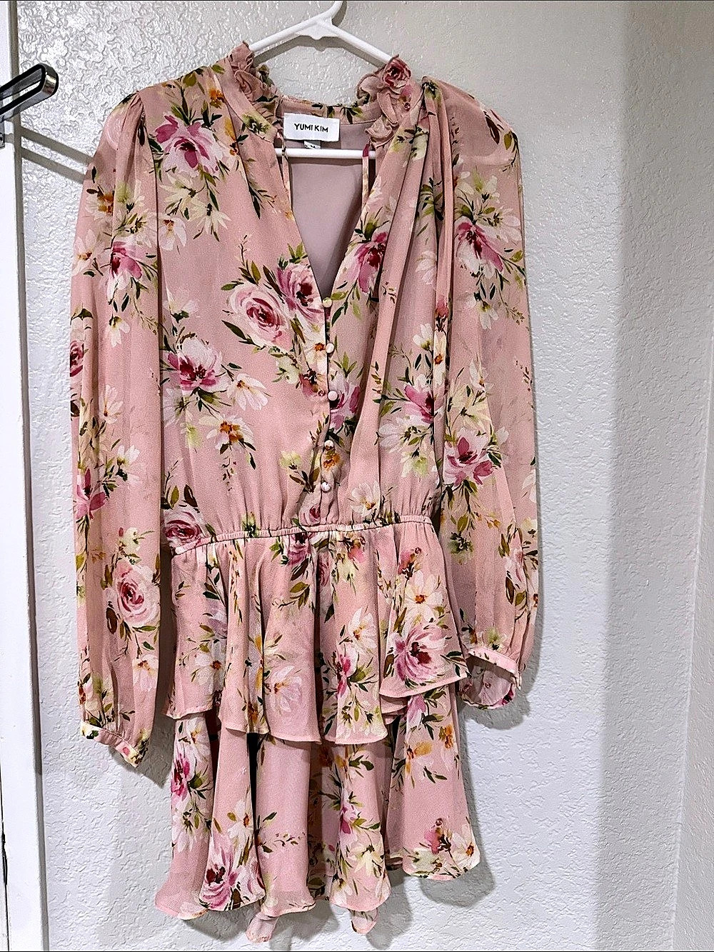 YUMI KIM Floral Mini Dress in Pink Size Medium Like New